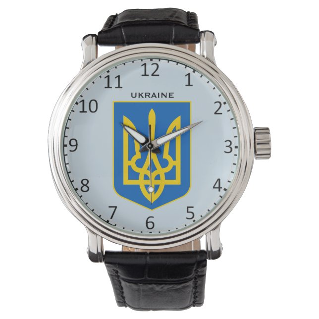 Ukraine Wappen Custom Wristwatch Armbanduhr (Vorderseite)