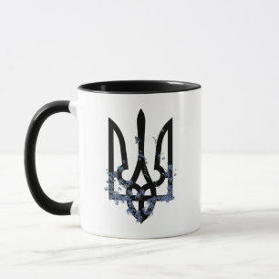 Ukraine. Wappen. Dreizack. Truzyb. Tasse