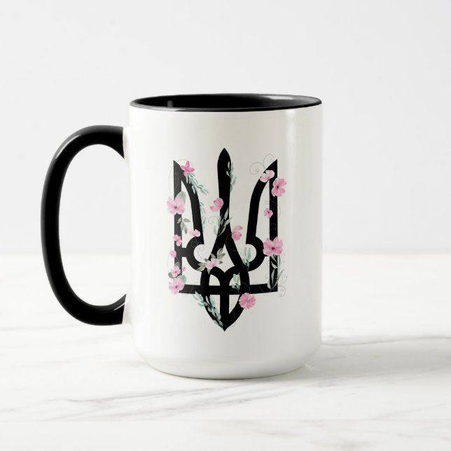 UKRAINE. Wappen. Dreizack. Tryzub.  Tasse (Links)