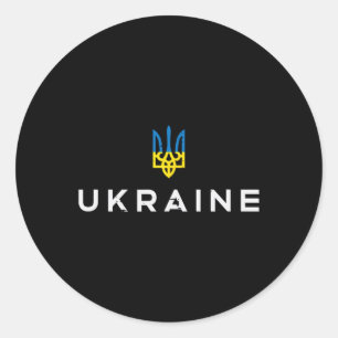 Ukraine-Wappen-Emblem Ukrainischer Dreizack Tryzub Runder Aufkleber