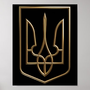 Ukraine-Wappen Gervalkon Dreizack mit Wappen Poster