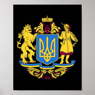 Ukraine-Wappen-T-Shirt-Flagge Poster