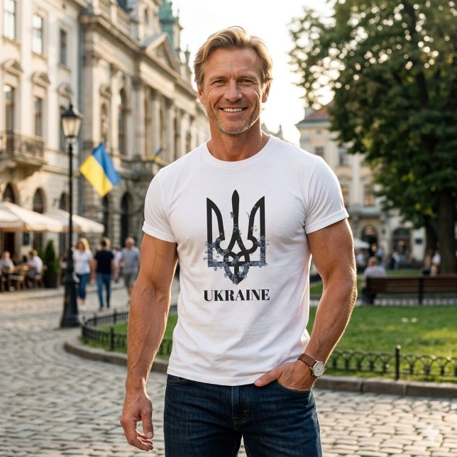 UKRAINE. Wappen. Tri-Blend-Shirt T-Shirt (Von Creator hochgeladen)