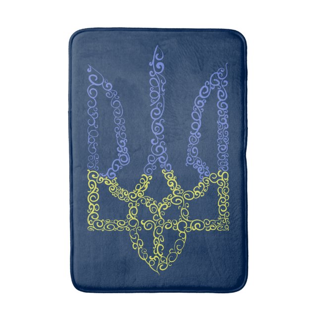 Ukraine-Wappen-Trident-Trendsub-Spiralmuster Badematte (Vorderseite Vertikal)