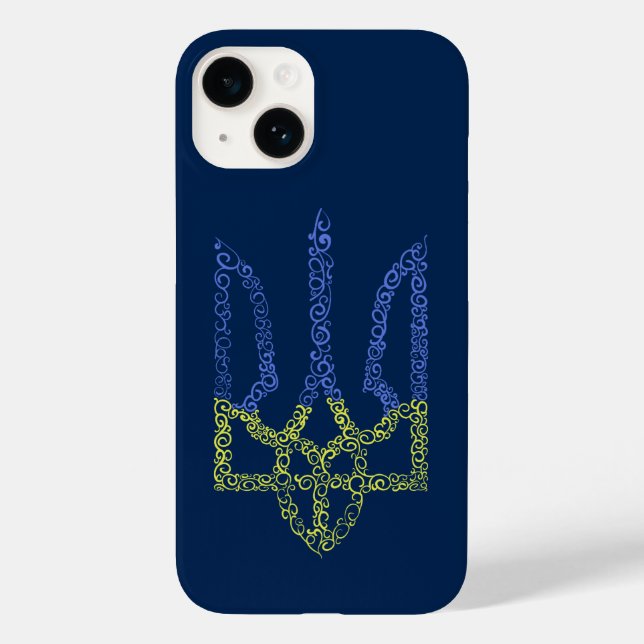Ukraine-Wappen-Trident-Trendsub-Spiralmuster Case-Mate iPhone Hülle (Rückseite)