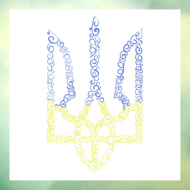 Ukraine-Wappen-Trident-Trendsub-Spiralmuster Fensteraufkleber (Blatt 3)