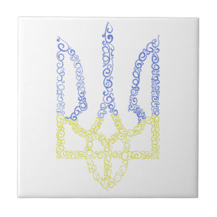 Ukraine-Wappen-Trident-Trendsub-Spiralmuster Fliese
