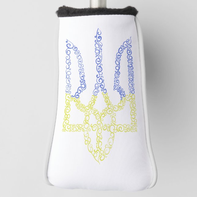 Ukraine-Wappen-Trident-Trendsub-Spiralmuster Golf Headcover (Rotieren 90)