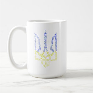 Ukraine-Wappen-Trident-Trendsub-Spiralmuster Kaffeetasse
