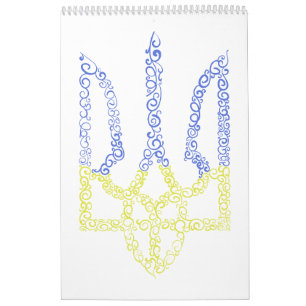 Ukraine-Wappen-Trident-Trendsub-Spiralmuster Kalender