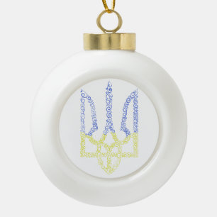 Ukraine-Wappen-Trident-Trendsub-Spiralmuster Keramik Kugel-Ornament