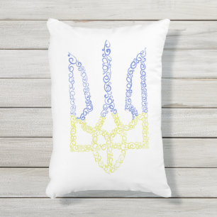 Ukraine-Wappen-Trident-Trendsub-Spiralmuster Kissen Für Draußen