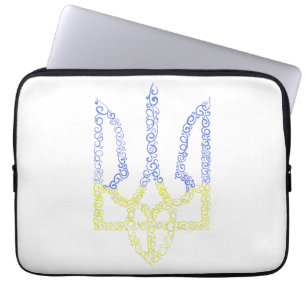 Ukraine-Wappen-Trident-Trendsub-Spiralmuster Laptopschutzhülle