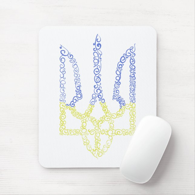 Ukraine-Wappen-Trident-Trendsub-Spiralmuster Mousepad (Mit Mouse)