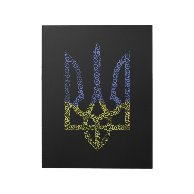 Ukraine-Wappen-Trident-Trendsub-Spiralmuster Notizblock (Rotiert)