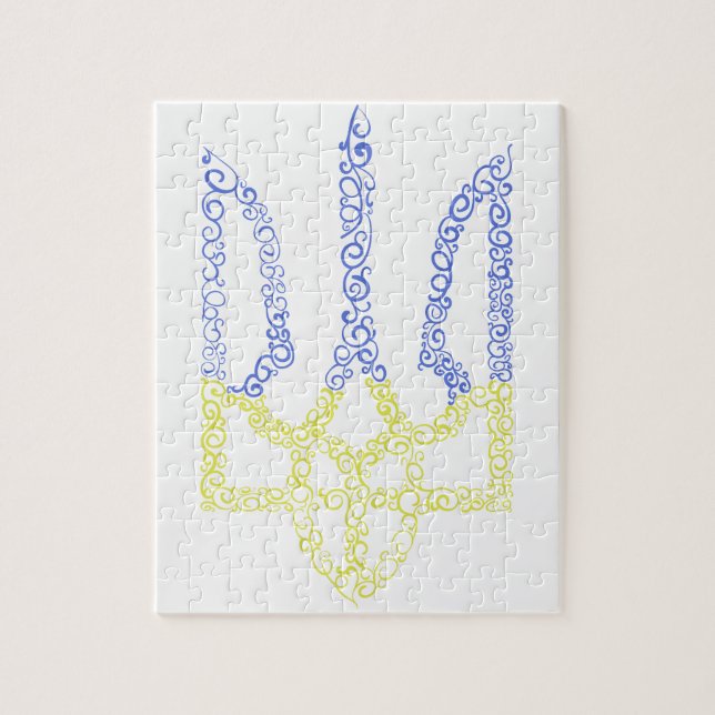 Ukraine-Wappen-Trident-Trendsub-Spiralmuster Puzzle (Vertikal)