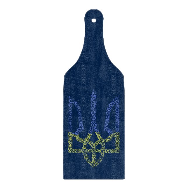 Ukraine-Wappen-Trident-Trendsub-Spiralmuster Schneidebrett (Vorderseite)