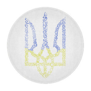 Ukraine-Wappen-Trident-Trendsub-Spiralmuster Schneidebrett