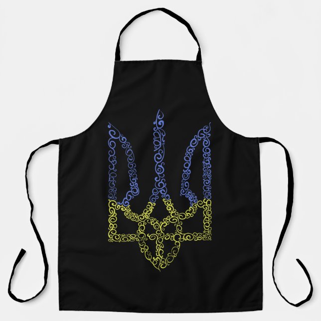 Ukraine-Wappen-Trident-Trendsub-Spiralmuster Schürze (Vorderseite)