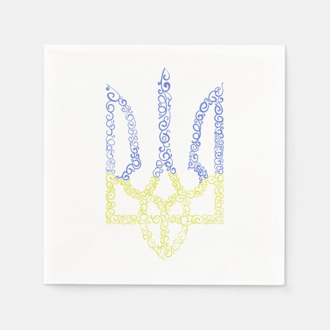 Ukraine-Wappen-Trident-Trendsub-Spiralmuster Serviette (Vorderseite)