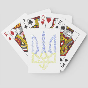 Ukraine-Wappen-Trident-Trendsub-Spiralmuster Spielkarten