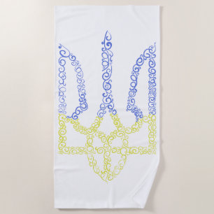 Ukraine-Wappen-Trident-Trendsub-Spiralmuster Strandtuch