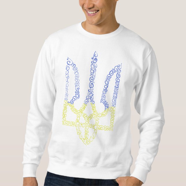Ukraine-Wappen-Trident-Trendsub-Spiralmuster Sweatshirt (Vorderseite)