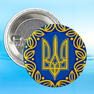 Ukraine, Wappen, Tryzub Ukraine Button