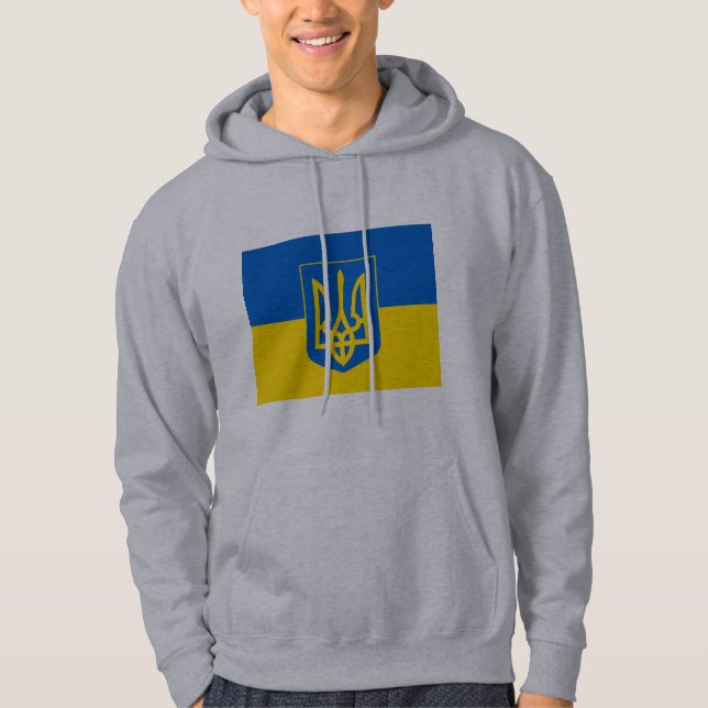 UKRAINE Wappen und Flagge Hoodie (Vorderseite)