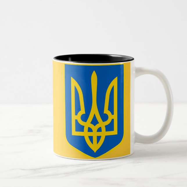 UKRAINE-WAPPEN ZWEIFARBIGE TASSE (Rechts)