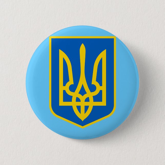 UKRAINE-Wappenschuss Button (Vorderseite)