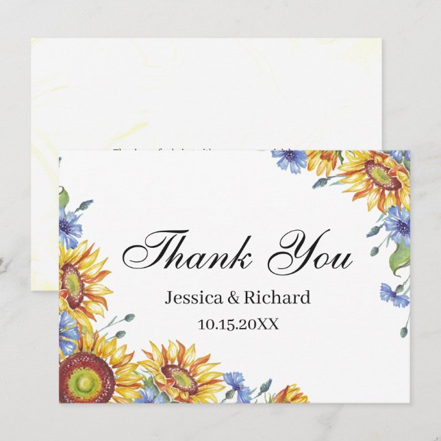 Ukraine Wasserfarbe Vielen Dank Postcard Dankeskarte (Vorne/Hinten)