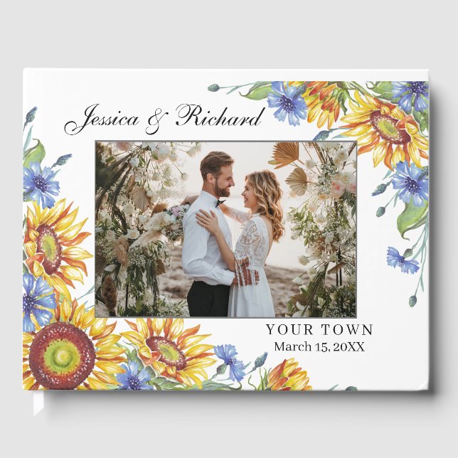 Ukraine Watercolor Wedding FOTO Gästebuch (Vorderseite)