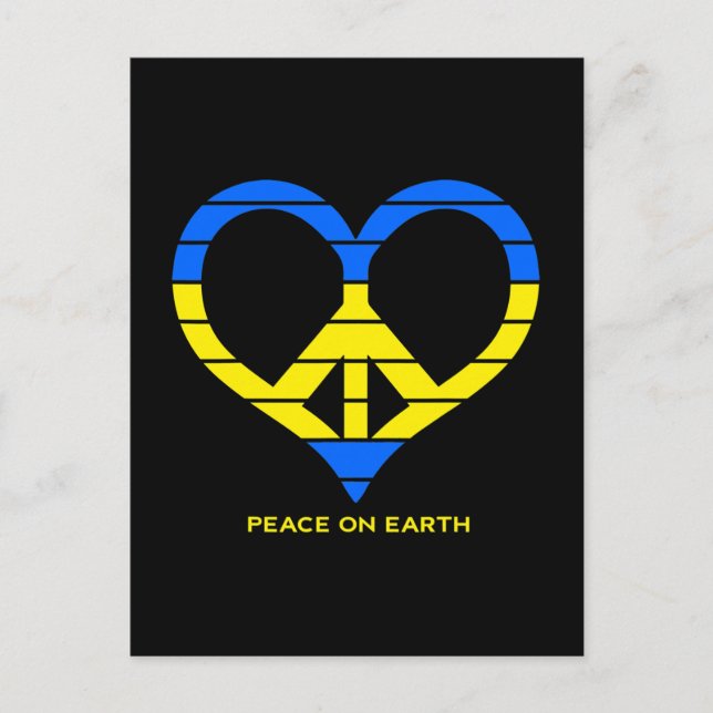Ukraine Weltfrieden Shirt Retro Peace Liebe U Postkarte (Vorderseite)