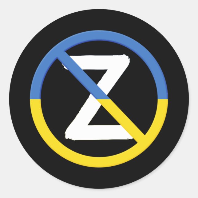 Ukraine-Widerstandssymbol - ich stehe mit der Ukra Runder Aufkleber (Vorderseite)