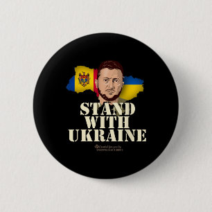 Ukraine Zelensky Flaggen der Republik Moldau und Button