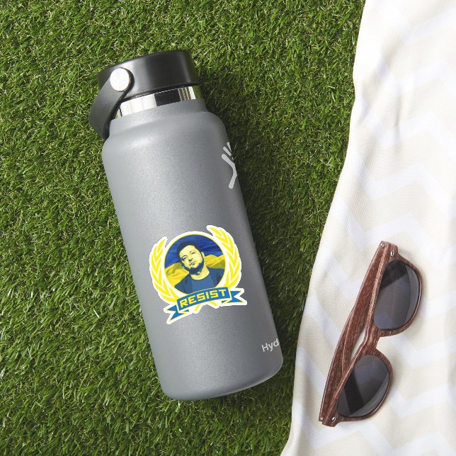 Ukraine Zelensky Resist Aufkleber (HydroFlask Insitu)