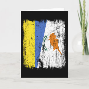 Ukraine Zypern Halbflagge Ukrainisches Zypriotisch Karte
