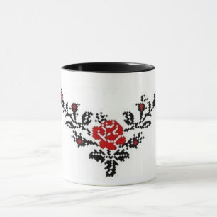 Ukrainer Vyshyvanka Rosen-Stickerei-Tasse Tasse