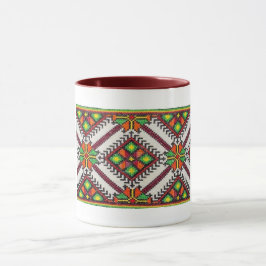 Ukrainer Vyshyvanka rote grüne Stickerei-Tasse Tasse