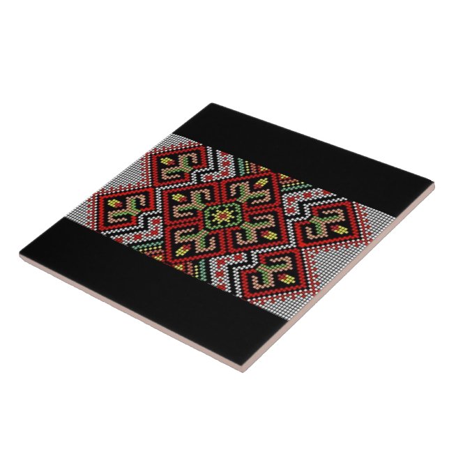 Ukrainer Vyshyvanka Rushnyk Stickerei Fliese (Seite)