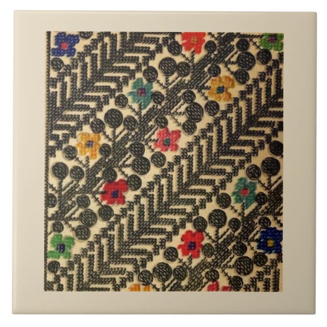 Ukrainer Vyshyvanka Stickerei Fliese (Vorderseite)