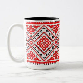 Ukrainer Vyshyvanka Stickerei-Rot sonnt Tasse