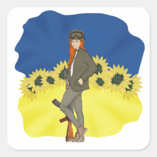 Ukrainerin Quadratischer Aufkleber