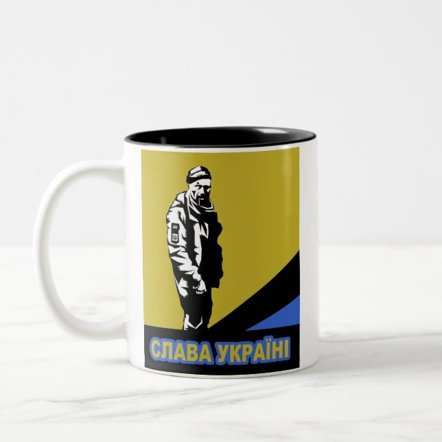 Ukraine's New Hero Zweifarbige Tasse (Links)