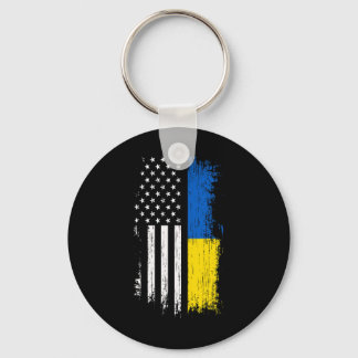 Ukrainian American Flag T Shirt - Pride Ukraine Us Schlüsselanhänger