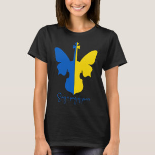 Ukrainian Butterfly Violine Frieden In Der Ukraine T-Shirt