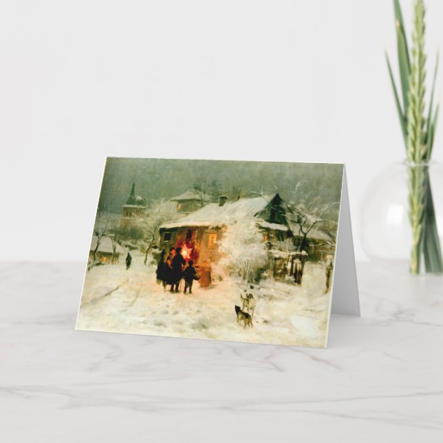 Ukrainian Christmas Carolers Feiertagskarte (Vorderseite)