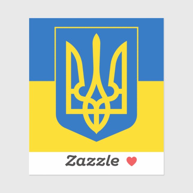 Ukrainian Coat of Arms. Trident. Truzyb.  Aufkleber (Blatt)