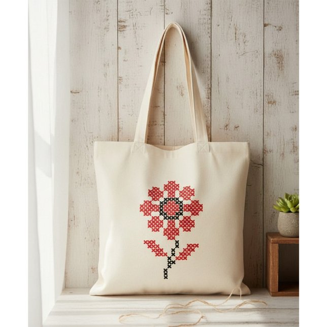 Ukrainian Embroidery Flower Cross Stitch Tote Bag Tragetasche (Von Creator hochgeladen)